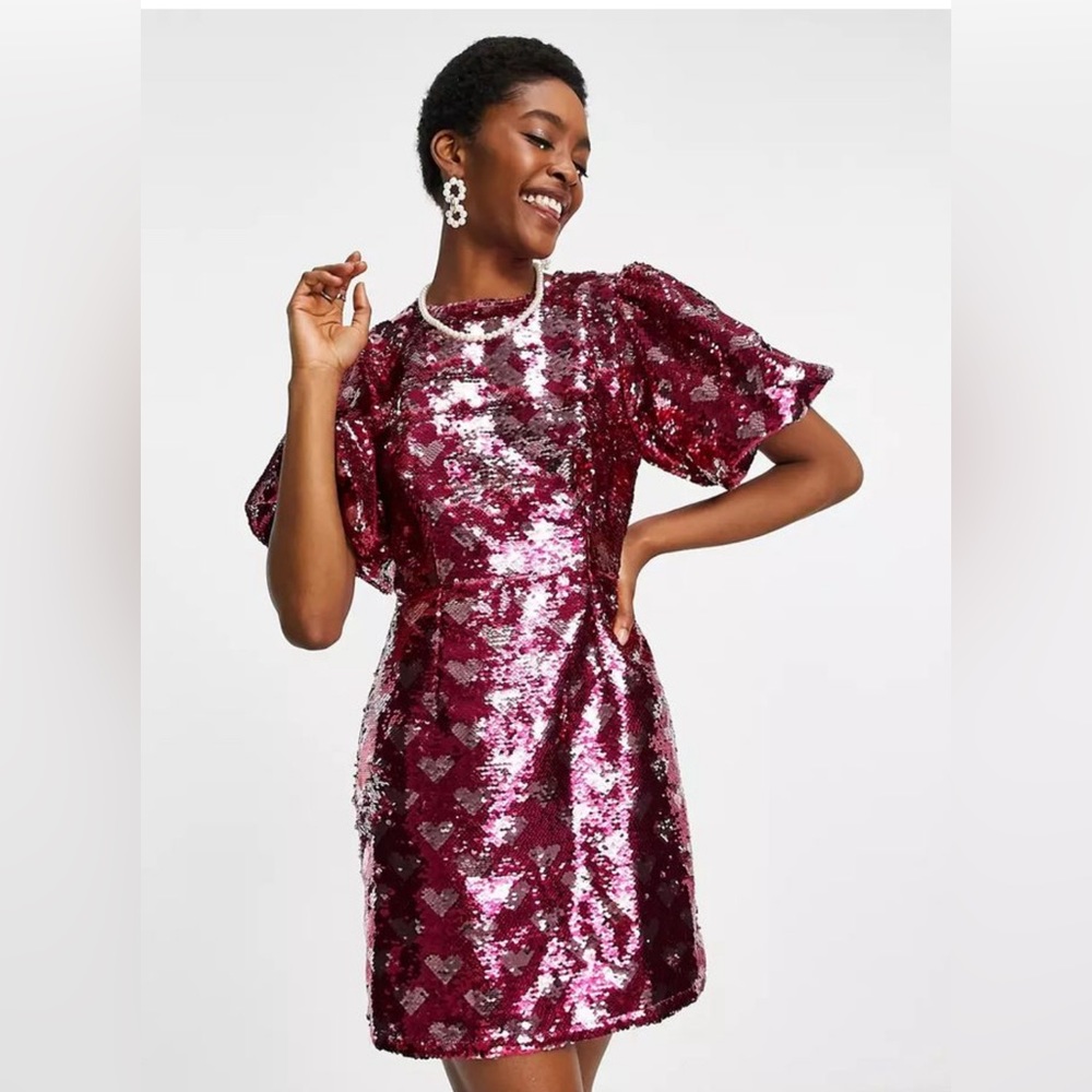 Sister Jane mini dress in all over sequin hearts